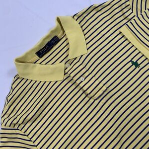 Polo Ralph Lauren Mens Size XXL Yellow Blue Striped Cotton Polo Shirt Green Pony